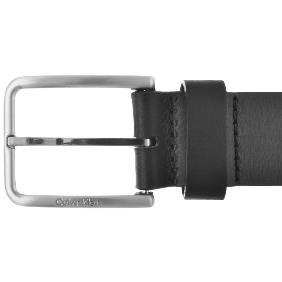 Calvin Klein Warmth Oiled Grain Leather Belt Black